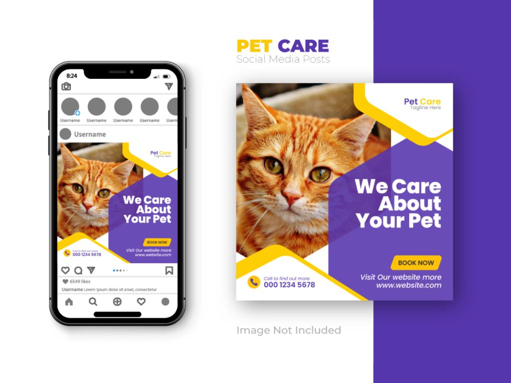 pet care social media post design